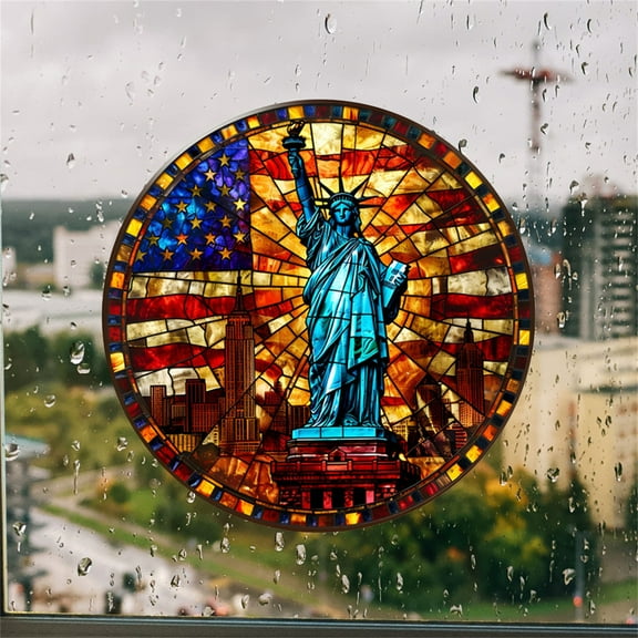 Sltwyw Static Cling Window Film - Removable PVC Stained Glass Design for Home Office Privacy Decoration Seasonal Display