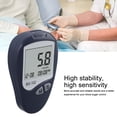 thumbnail image 2 of Kit de monitor de glucosa en sangre, medidor portátil y preciso para pruebas de diabetes con dispositivo de punción, tiras de prueba para el autocontrol del azúcar en sangre en el hogar, 2 of 7