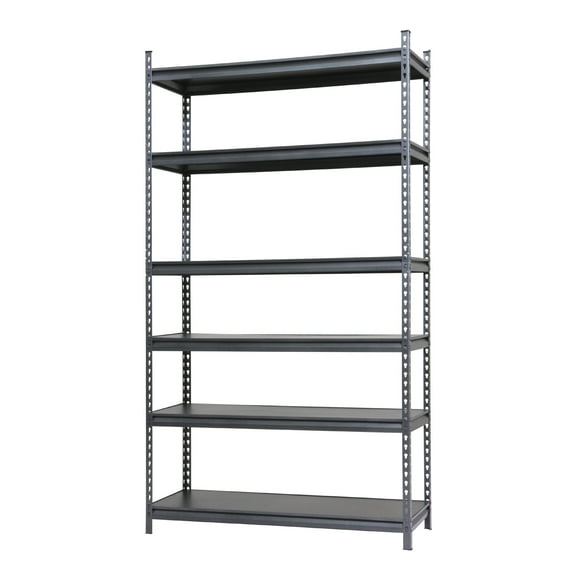 RUGGED RACK 6-Shelf Boltless Rack with Wood Decking, 600lbs Per Shelf