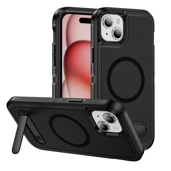 Strong Magnetic & Seamless Stand Designed for iPhone 14 / 13 Case, Compatible with MagSafe, for iPhone 14 / 13 Phone Case, Ultra Slim Frosted Matte Non Slip Drop Protection, Black Black