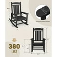 thumbnail image 5 of KINGYES HDPE Rocking Chairs Outdoor, Patio Rocking Chairs for Deck Lawn Yard, Black, 5 of 9