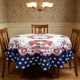 thumbnail image 4 of Nappe Ronde en Polyester, Imperméable, Résistante aux Taches, Réutilisable et Lavable, Housse de Table pour Fête Independence Day, Multicolore, 152 cm, 4 of 6