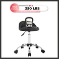 thumbnail image 7 of FDW Height Adjustable Rolling Swivel Stool Chair with Back Rest Salon Office Massage Spa Tattoo Stool(Black), 7 of 7