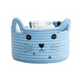 thumbnail image 1 of Storage Basket Hand Woven Multi-purpose Large Capacity Comfortable Handle Space-saving Decorative Cotton Rope Cat Ears Desktop Key Sundries Organizer Box Household Supplies, 1 of 8