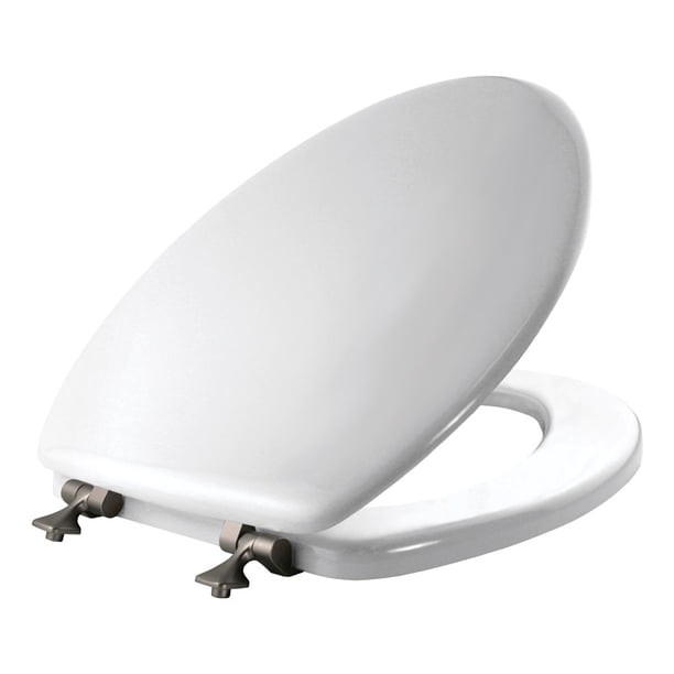 Mayfair Elongated White Molded Wood Toilet Seat