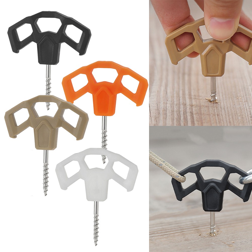 BCLONG Outdoor Camping Luminous Tent Peg Screw Peg Nail Rope Tree Decking Travel Peg