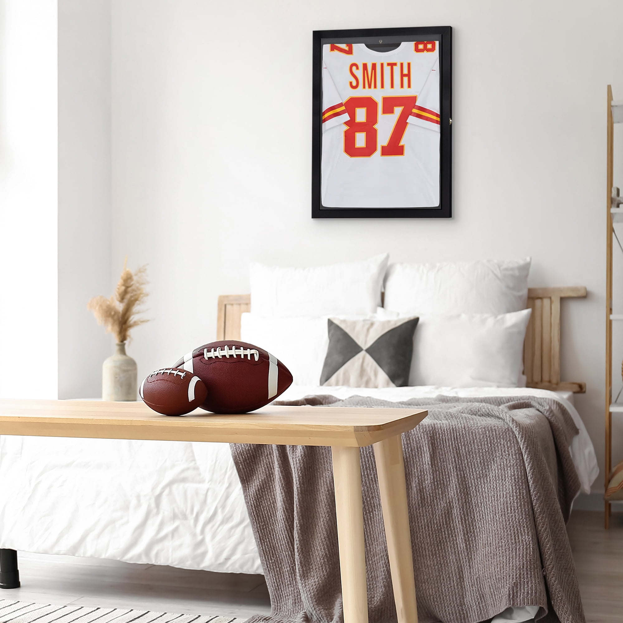 Americanflat 18x24 Shadow Box Frame Kids Jersey Display Case Lockable Hanger Sports Baseball Football - Black