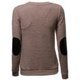 thumbnail image 2 of FashionOutfit Women's Long Sleeve Patched Elbow Jacquard Knit Sweater Pull over Top, 2 of 3