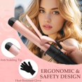 thumbnail image 4 of 5 In 1 Curling Iron Set, Hair Curling Wand Set with 5 Interchangeable Barrel Curling Wand (0.75"-1.25"), Bubble Wand, Tapered Curly Iron Travel Dual Voltage Rose Pink, 4 of 10