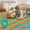 thumbnail image 4 of ODIKA 4'x6' Washable Area Rug Retro Abstract Geometric Prism Bold Vibrant Mid Century Striped Playful for Dorm Room, Small Living Stain Resistant Low Profile, Easy Care, 4 of 7