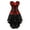 B Red, variant on VEKDONE Retro Medieval Ball Puffy Skirt Set for Women Ruffled Lace Bow Tie Corset Steampunk Long Dresses S,M,L,XL,XXL,XXXL