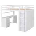 thumbnail image 4 of Full Size Loft Bed with Built-in Desk, Storage Drawers & Wardrobe - Space-Saving Bedroom Furniture with Maximized Storage for Teens & Adults, 4 of 9