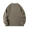 thumbnail image 3 of Lorytime Sweatshirts for Men No Hood Solid Fleece Pullover Crew Neck Long Sleeve Drop Shoulder Tops Outerwear Brown 3XL, 3 of 3