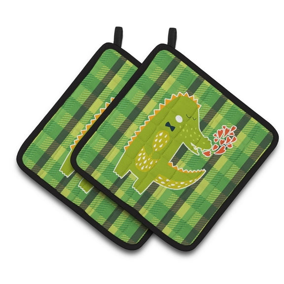Caroline's Treasures Alligator Love Pair of Pot Holders