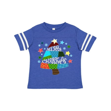 

Inktastic Merry Christmas Patchwork Quilting Tree Gift Toddler Boy or Toddler Girl T-Shirt