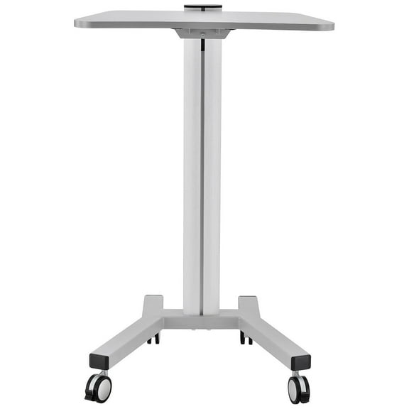 Mobile Height Adjustable Laptop Workstation, Aluminum/Steel, Silver