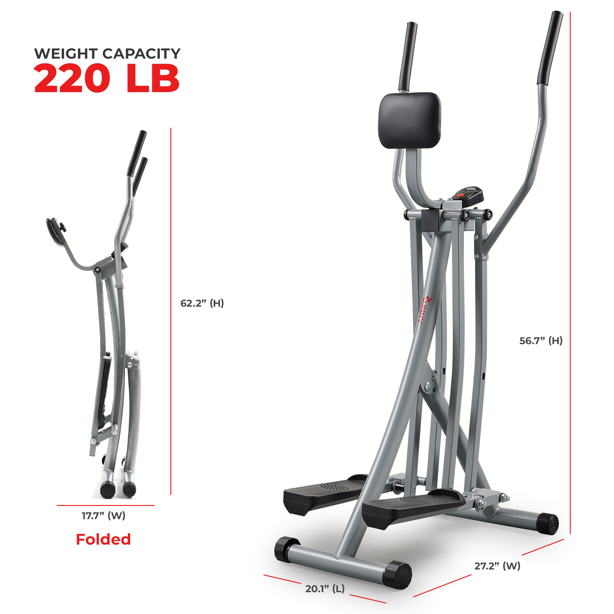 Sunny Health & Fitness Smart Air Walk Elliptical Trainer photo 3