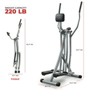 Sunny Health & Fitness Manual Air Walker Elliptical – 30″ Stride, Low Impact, Lightweight, Quiet with Free SunnyFit App