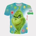 thumbnail image 3 of Venta caliente de camiseta de niño monstruo verde navideño impresión 3d moda de moda impresa manga corta, 3 of 5