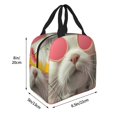 thumbnail image 2 of Bingfone Floral Sunglasses Cat Art Print Lunch Bag Insulated Lunch Box, Small Leakproof Cooler Food Lunch Containers Reusable High Capacity Lunch Tote Bags for Work, Travel, Outdoor, 2 of 6