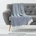 thumbnail image 4 of Herringbone Blanket Soft Woven Throw Blanket with Decorative Fringe for Bed, Sofa, Chair, Office, Outdoor - 50 x 60 in. Blue, 4 of 5