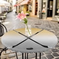 thumbnail image 6 of Yellow Gray Ombre Round Tablecloth for 45-54 Inch Tables,Fitted Table Cover with Elastic Edge,Black Hockey Sticks Minimalist Style Waterproof Outdoor Table Cloth Protector for Patio Garden Dinner, 6 of 9