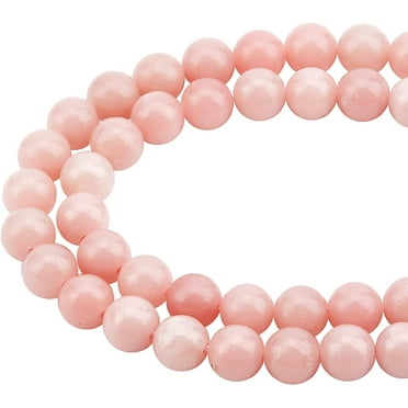 DIY 116Pcs 2 Strands Natural Pink Opal Beads Strands 6mm Round Loose Beads Opal Gemstones Loose Beads Crystal Energy Stones Beads for Bracelets Jewelry Making DIY
