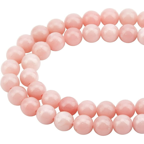 DIY 116Pcs 2 Strands Natural Pink Opal Beads Strands 6mm Round Loose Beads Opal Gemstones Loose Beads Crystal Energy Stones Beads for Bracelets Jewelry Making DIY