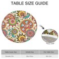 thumbnail image 6 of Decorative Tablecloth with Lively Boho Motif, Elastic Hem for 56 Inch Diameter Tables, Tear Resistant Material, 6 of 7