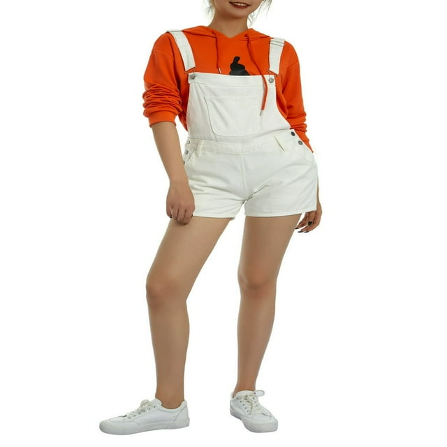 PENGXIANG Shorts en Denim à Bretelles pour Femmes Été Décontracté Couleur Unie Sans Manches Ample