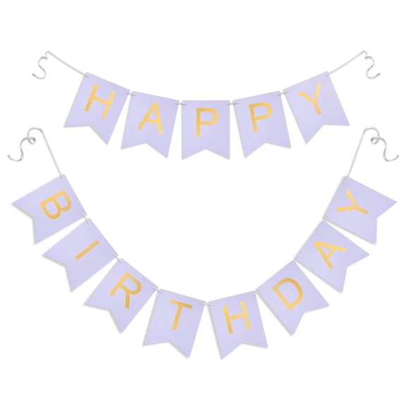 Banderín de cumpleaños Hirbisnis lavanda Happy Birthday, 13 unidades