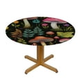 thumbnail image 3 of JEUXUS  Mushrooms Round Waterproof Table Cover Elastic Edged Tablecloth Wipeable Table Mat for Indoor Outdoor Kitchen Party,Medium, 3 of 7