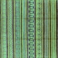 thumbnail image 1 of Ahgly Company Machine Washable Indoor Square Solid Turquoise Blue Modern Area Rugs, 6' Square, 1 of 4
