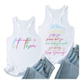 thumbnail image 2 of Women Summer Casual Sleeveless Vest Top Round Neck Letter Printed Comfortable Stretchy Breathable Fashion Tank, 2 of 2