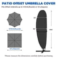 thumbnail image 2 of Lcogd 420D Waterproof Patio Umbrella Cover 12'-14', Outdoor Dustproof Universal Umbrella Cover with Support Rods, 2 of 7