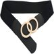 thumbnail image 3 of Cinturón elástico para mujer, cinturón de cintura para mujer, ancho de 5 cm, cinturón de cuero, cintura grande, 83 cm, negro, cinturón de vestir para mujer, cinturón elástico, 3 of 5