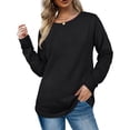 thumbnail image 6 of LANREMON Women Plus Size Sweatshirts Plain Long Sleeve Shirts Tops Casual Loose Pullover Black 18 Plus, 6 of 6