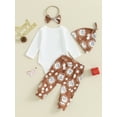 thumbnail image 4 of Bagilaanoe 3pcs Newborn Baby Girl Boy Pants Set Long Sleeve Romper Tops + Cartoon Leggings + Headband 3M 6M 12M Infant Casual Clothes, 4 of 9