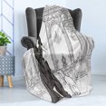 thumbnail image 4 of Teen Room Soft Flannel Fleece Throw Blanket, Fashion Woman in Victorian Palace Dog Baroque Illustration Print, Cozy Plush for Indoor and Outdoor Use, 70" x 90", Dark Grey and White, by Ambesonne, 4 of 5