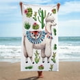 thumbnail image 4 of Txlixc Adorable alpaca cactus toallas de playa súper absorbentes de fibra ultrafina toallas de baño Txlixc moda, 4 of 6