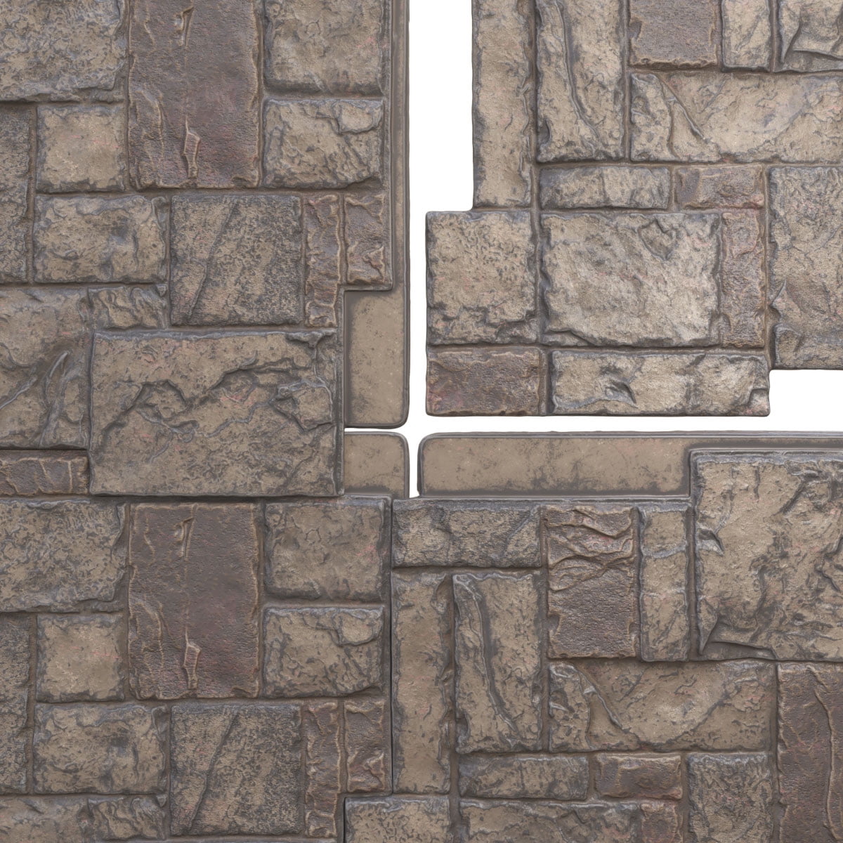 Ekena Millwork 49"W x 24 1/2"H x 1 1/4"D Castle Rock Stacked Stone, EverStone Faux Stone Siding Panel, Cascade River