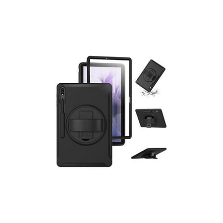 SaharaCase - PROTECTION Hand Strap Case for Samsung Galaxy Tab S7 FE and S8 Plus - Black