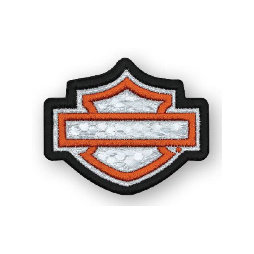 HarleyDavidson Embroidered Reflective Blank B&S Emblem Patch, XS Size