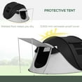 thumbnail image 4 of Barara King Outdoor Tent with Porch and Carry Bag, Portable Camping Shelters with 3000mm Waterproof for 2-3 People for Camping, Hiking, Black, 4 of 7