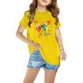 thumbnail image 2 of YLSDY Children Girl Butterfly Print Tshirts Round Neck Tee Tops for Child Short Sleeve Thin Summer Fall Shirts 2025 Yellow 9 Years, 2 of 5