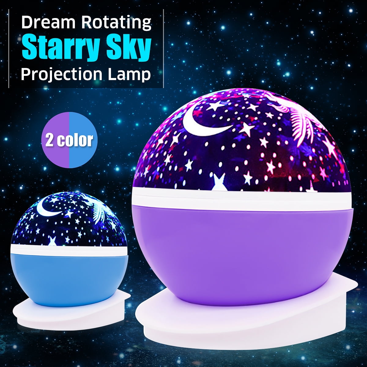 Creative Star Sky LED Projector Light Home Room Decor Rotation Night Lamp 