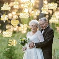 thumbnail image 5 of 24 Pieces 50th Anniversary Hanging Swirls Decorations, 50th Golden Wedding Anniversary Hanging Swirls Ceiling Decorations for Parents, Happy Anniversary Valentine Party Supplies, 5 of 6