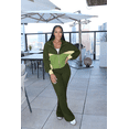 thumbnail image 6 of Aomice Women's 2 Piece Tracksuit Set Zip Up Jacket Flare Leg Pants | Color Block Matching Set with Zip Up Jacket and High Waist Flare Pants for Casual, Travel and Everyday Wear-Green-S, 6 of 8