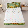 thumbnail image 4 of Erosebridal Happy Camping Zipper Twin Comforter Sets with Fitted Sheet and 2 Pillowcases,Rustic Camper Adventure Themed Zipper Bedding Set For Boys,Polkadot Reversible,4pcs, 4 of 7