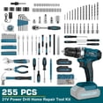 thumbnail image 2 of Kit de herramientas con taladro inalámbrico de 21 V Sundley, 255 piezas con cajón, 2 of 7
